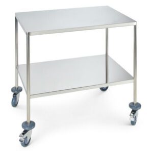 Stainless steel dressing / instrument trolley - fixed shelves