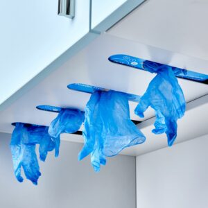 760mm single cupboard wall unit + glove dispenser