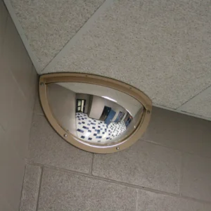 Reduced-ligature half hemisphere observation mirror