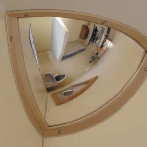 Reduced-ligature quarter hemisphere observation mirror