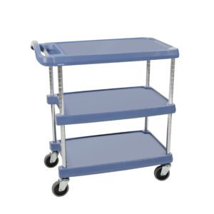 Polymer shallow shelf cart